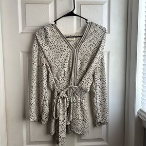 Polka Dot Long Sleeve Blouse